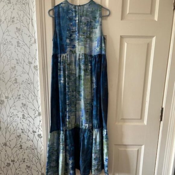 JOHNNY WAS Gimova Shirred Silk Maxi Dress Pete & Greta Collection sz small - Picture 2 of 5